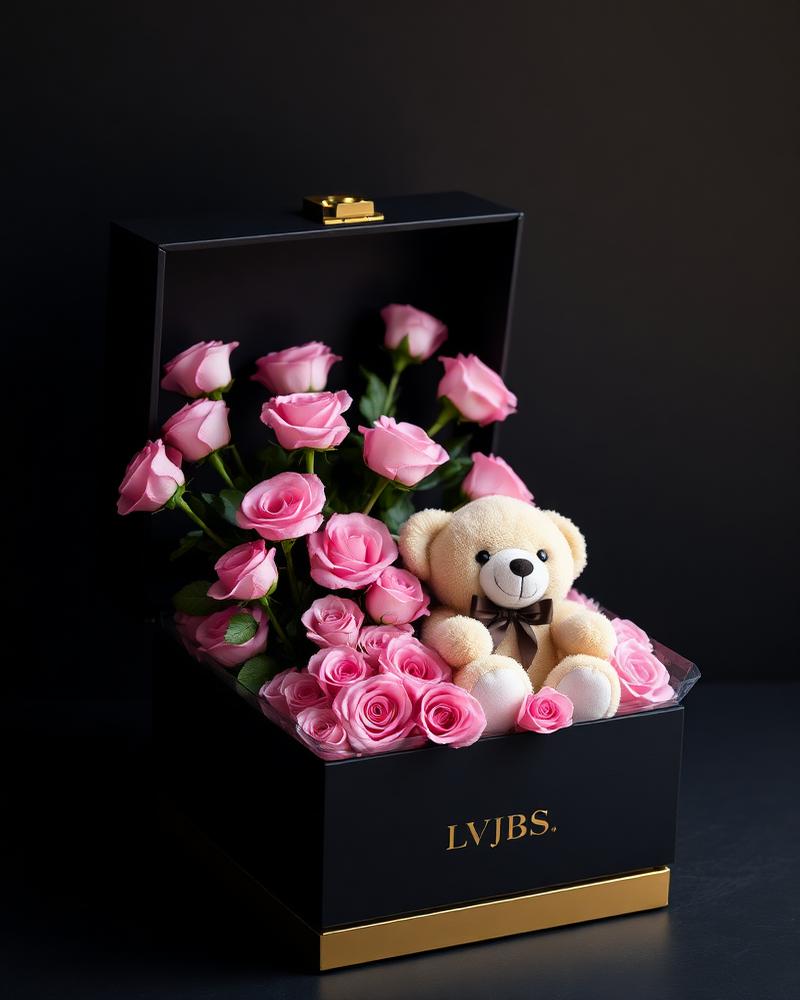 Box de Flores com Pelúcia